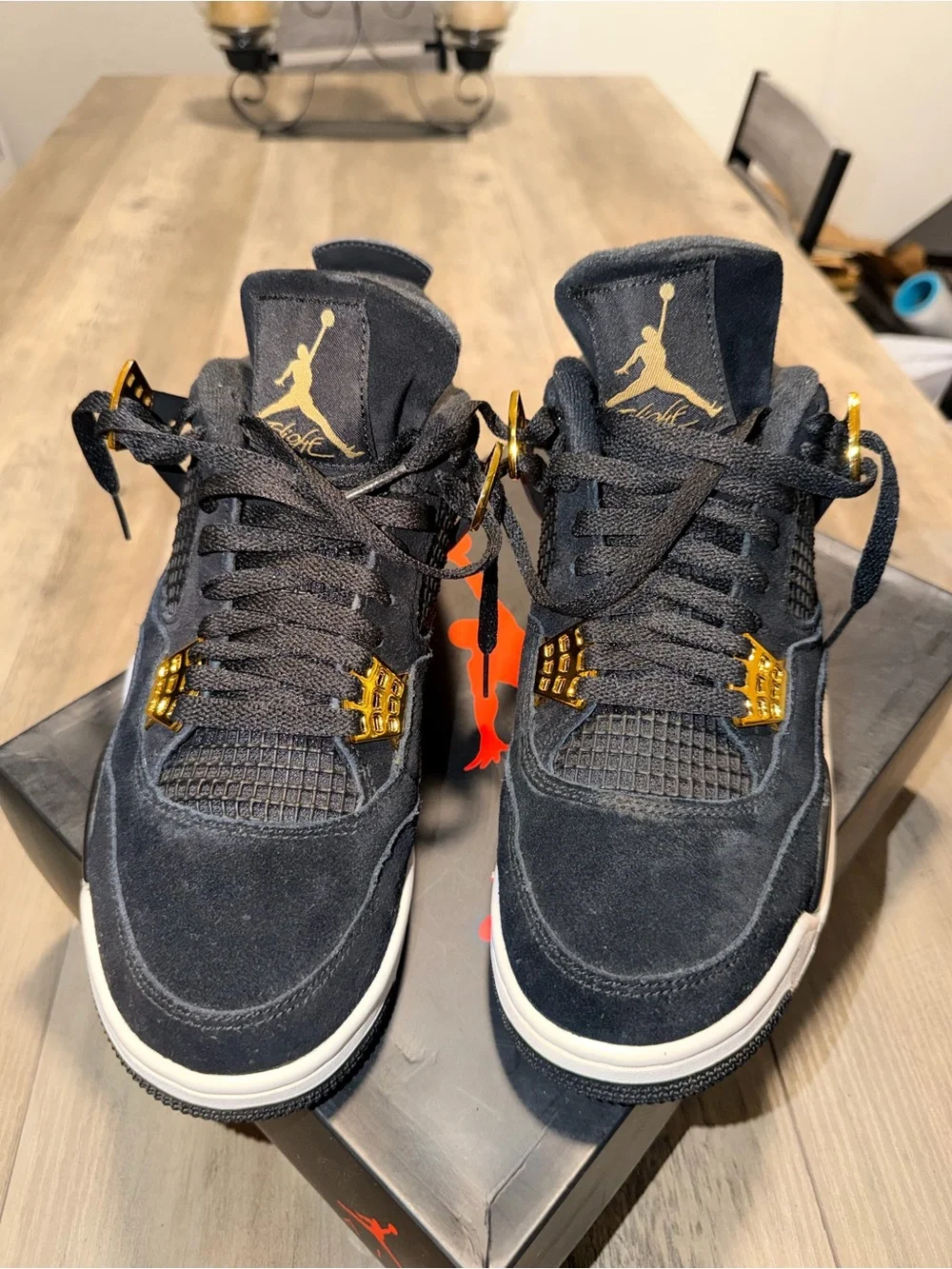 Air Jordan 4 Retro Royalty Black Metallic Gold 2017 Men’s 8.5 OG Box